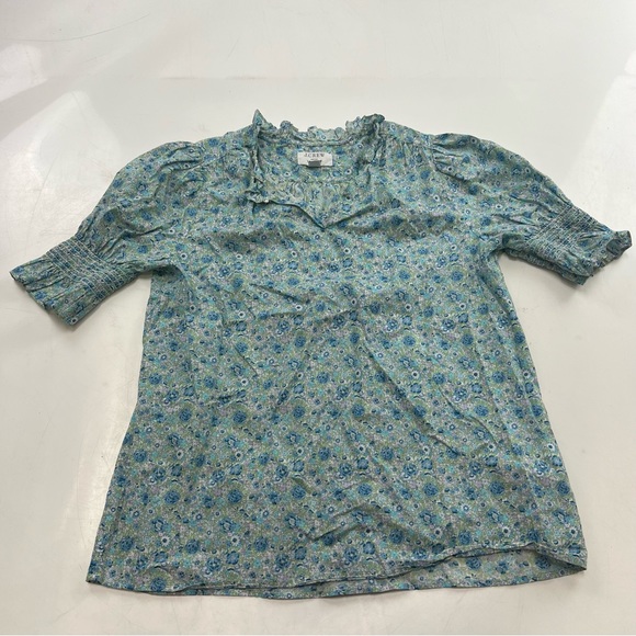j.Crew women’s blue floral shirt S L86-18 - Picture 2 of 6